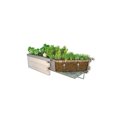 Juwel 20469 - Fioriera Timber (aiuola rialzata con Vasca Impermeabile, 130 x 60 x 40 cm, Montaggio Semplice Grazie al Sistema a Incastro, Tubo di