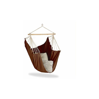 Relaxdays Sedia Sospesa, Moderna, Sgabello in Cotone per Bambini & Adulti Indoor & Outdoor, Fino a 150 kg, Marrone, XL