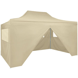 Tenda Pieghevole Pop-Up 4 Pareti Laterali 3x4,5 m Bianco Crema en oferta
