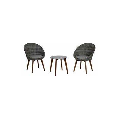 greemotion Auckland Set mobili da Giardino in polyrattan, Grigio