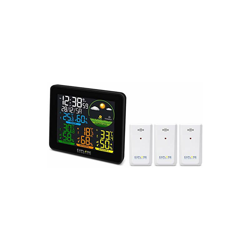 Explore Scientific Stazione meteo radio con sensore esterno, display a colori, previsioni meteo, segnale radio DCF e 3 sensori esterni en oferta