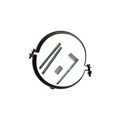 Kamino-Flam Fascetta tubo con set viti, collare reggitubo con rivestimento Senotherm per tubi stufa con diametro di 120mm