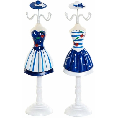 Busto DKD Home Decor Azzurro Bianco Metallo Resina (12 x 8 x 32 cm) (2 pcs)