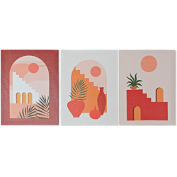 Quadro DKD Home Decor Tela Vaso (3 pcs) (30 x 1.8 x 40 cm) características