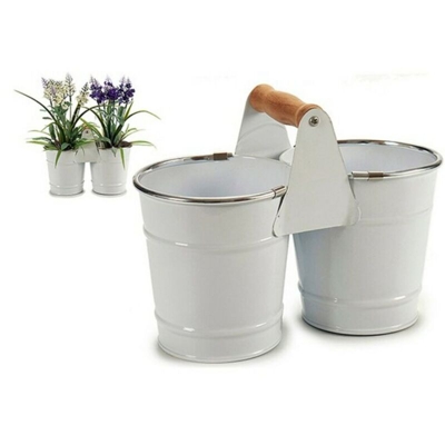 Vaso bianco, argentato