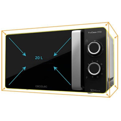Microonde con Grill Cecotec ProClean 3150 20 L 700W Nero Argentato