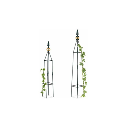 Relaxdays, Verde Scuro Set da 2 Sostegni Rampicanti, da Terra, per Piante da Vaso, Diverse Altezze 99,5 e 81 cm características