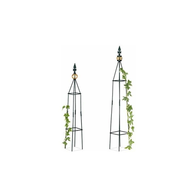 Relaxdays, Verde Scuro Set da 2 Sostegni Rampicanti, da Terra, per Piante da Vaso, Diverse Altezze 99,5 e 81 cm