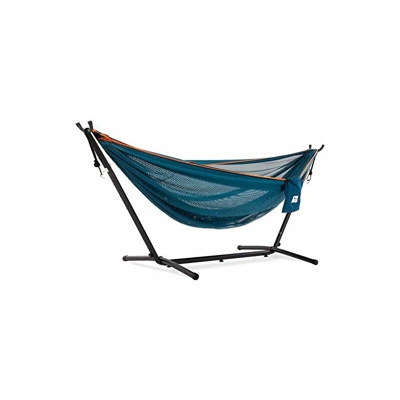 Vivere Amaca in rete con supporto (250 cm) - Blue/Orange