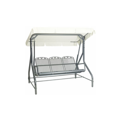 greemotion 416329 Dondolo da Giardino Toulouse a 3 Posti con Tettuccio, Altalena per Esterno in Acciaio, Grigio, 196x120x168 cm precio