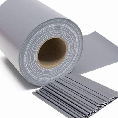 Stuoia per recinzione frangivista, pellicola in PVC di colore grigio, 19 cm altezza, 50 m lunghezza, con 26 clip fissaggio, accessori rivestire