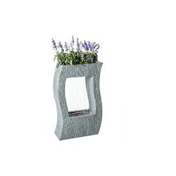 Dehner - Fontana da giardino Vittoria, con illuminazione a LED, ca. 78,5 x 50,5 x 20 cm, in poliresina, colore: Grigio en oferta