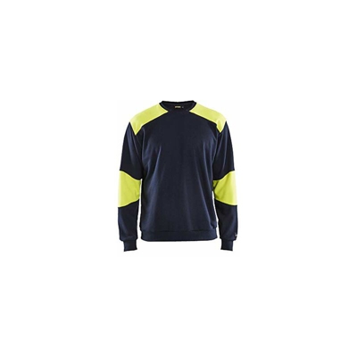 Blaklader 345817608933XXL - Felpa ignifuga, taglia XXL, colore: Blu marino/Giallo
