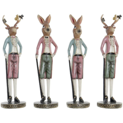 Statua Decorativa DKD Home Decor Resina Coniglio (4 pcs) (10 x 10 x 36 cm) en oferta