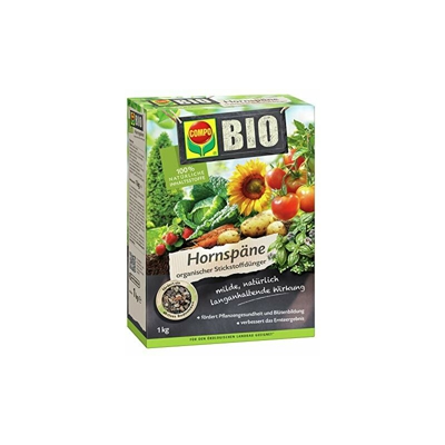 Compo Bio trucioli di corno, alta qualitÃ e azoto fertilizzante naturale, 1 kg
