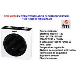 Riscaldamento Verticale Grupo FM T-20 2000W Bianco precio