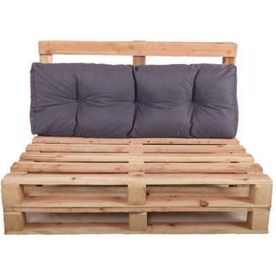 Chicreat Set di cuscini per arredi con pancali, Cuscino schienale, 120 x 40 x 10/20 cm, Grigio Scuro/Rosso