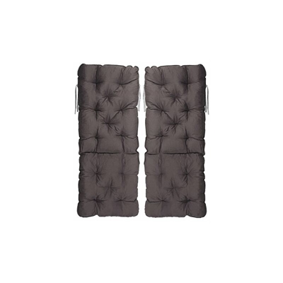 Meerweh 20067 - Set di 2 cuscini con schienale alto, 120 x 50 x 10 cm, Schienale circa 70 cm, Grigio