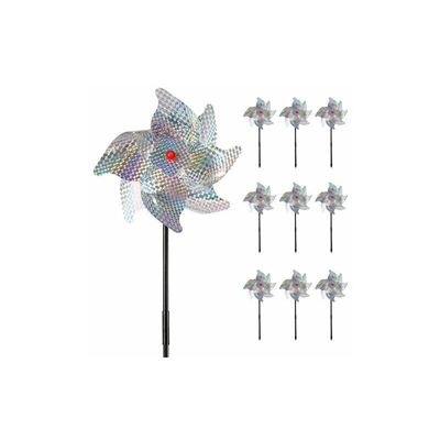 Stronghigheu 10 repellenti per Uccelli Esterni, antiuccelli, Mulino a Vento, Catarifrangenti, in PVC, per allontanare piccioni, Uccelli, erroni, Pie,