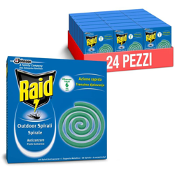 Raid Spirali Antizanzare, Formato Scorta 24 Confezioni Da 10 Spirali Ciascuna [240 spirali] en oferta