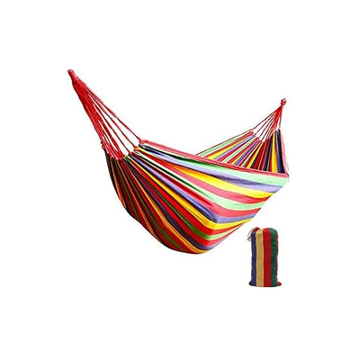KleinerVier Amaca per esterni in cotone, per 2 persone, 190 x 100 cm, portata fino a 200 kg, con borsa per il trasporto, per esterni, giardino (rosso)
