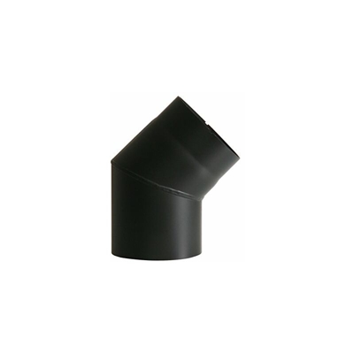 Kamino-Flam 331835 Tubo a Gomito per Stufa Angolo 45°, Nero, 150 mm