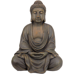 Design Toscano Budda Meditativo del Grande Tempio Statua da giardino, poliresina, pietra scura, Media 66 cm características