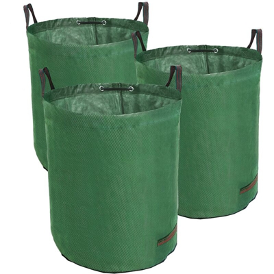 TerCasa 998003-Set di 3 Sacchi per rifiuti da Giardino, Altezza 76 cm, Diametro 67 cm, in Tessuto di Polipropilene Resistente agli Strappi, con