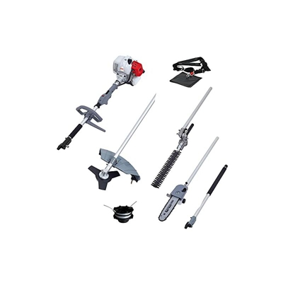 IKRA utensile multifunzione a scoppio IBKH 4in1 : decespugliatore, tagliabordi, potatore, tagliasiepi telescopico incl. prolunga