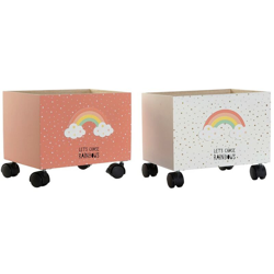 Scatola con Ruote per Organizzare DKD Home Decor Legno MDF (2 pcs) (30 x 22 x 26 cm) características