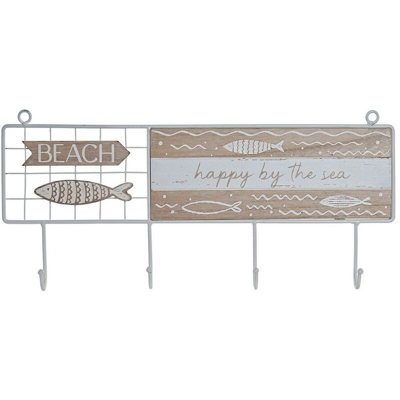 Appendiabiti da parete DKD Home Decor Metallo Legno MDF (40 x 4 x 18 cm)