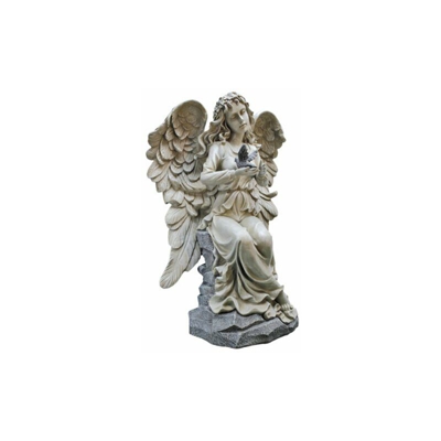 Design Toscano EU2018 Statua da Giardino Angelo Benedizione della Natura, Marrone, 21.5x33x48.5 cm