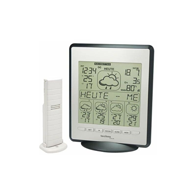 Technoline Stazione WETTERdirekt WD 9550, Argento-Nero, 2 Pezzi Composto da Stazione e sensore