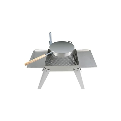 Braciere pieghevole da giardino in acciaio inox â braciere 2 in 1 con parascintille e griglia â dimensioni 72 x 35,5 x 57 cm â con tappetino da forno