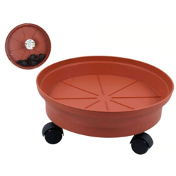 Sotto Piatto Green Time Con ruote Plastica Marrone (Ø 32 cm) características