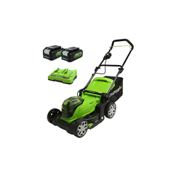 GreenWorks G24X2LM412x Tagliaerba a Batteria, Ioni di Litio 2x24V, Larghezza di Taglio 41cm, 220m², Volume Sacco 50L, 6 Altezze di Taglio Regolabili características