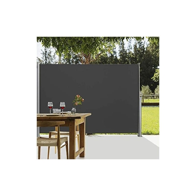 uyoyous 160 x 300 cm tenda laterale in alluminio estensibile per balcone e terrazzo, protezione da sguardi indiscreti, protezione dal vento, rullo