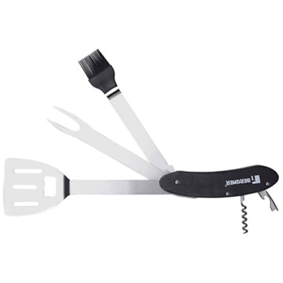 Set Utensili da Barbecue 5 in 1 Bergner Nero Acciaio inossidabile