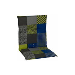 beo Sedia da Giardino Cuscini Cuscino per Sedia a Schienale Basso Design Patchwork, Circa 98Â x 48Â x 6Â cm, Blu/Verde/Grigio/Multicolore características