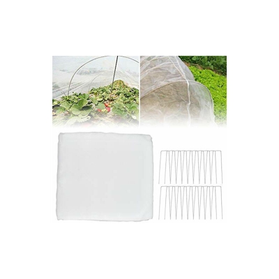 Iraza Rete di protezione contro gli insetti da giardino, 6 m o 10 m x 2,5 m, rete fine per piante di ortaggi, frutta (2,5 x 10 m + 20 chiodi)