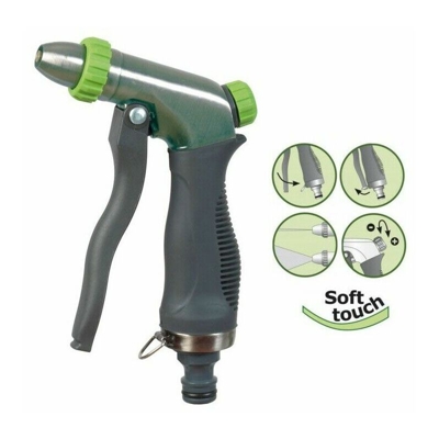 Pistola con getto regolabile in metallo per irrigazione giardino - Ribimex