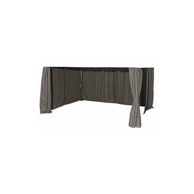 Siena Garden 727478 Dubai Tende Laterali per Gazebo Giardino, Poliestere, Grigio, 4 Pezzi, 300 x 400 cm