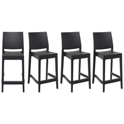 Sgabelli Da Bar Di Design Impilabili 65 Cm Neri (set Di 4) Calao en oferta