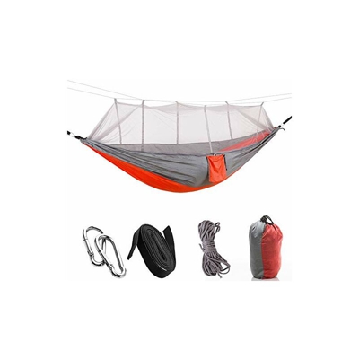 Hoxida - Amaca per esterni, con zanzariera, ultra luminosa, traspirante, portata 300 kg, 2 moschettoni di alta qualitÃ , 2 ricariche in nylon, per