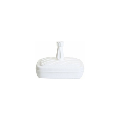 greemotion Base Quadrata per ombrelloni, Supporto ombrelloni in plastica, da riempire con Acqua/Sabbia, 14 l, Bianco, 42x42x12 cm