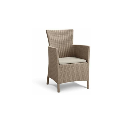 Allibert Iowa Poltrona Dining, Cappuccino/Sabbia (Imbottitura in Policotone)