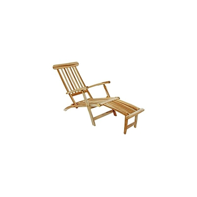 SAM Gartenliege Puccon Sedia a Sdraio Pieghevole e Regolabile, Legno, Teak, Marrone