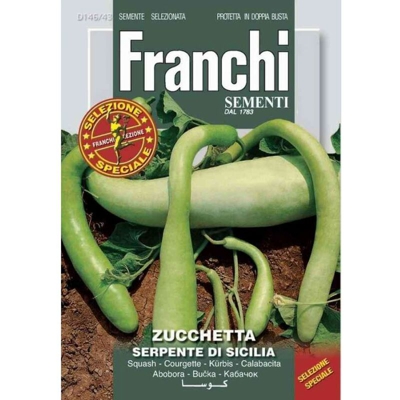 Semi Zucchetta Serpente Di Sicilia Doppia Busta Franchi Sementi