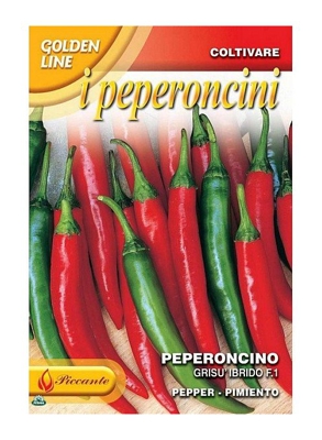 SEMENTI DI PEPERONCINO PICCANTE GRISU' IBRIDO F.1 orto giardino semi seeds