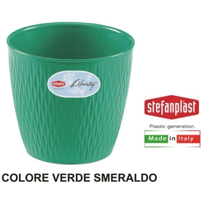 Vaso Coprivaso Liberty Ø 30Cm Verde Per Piante E Fiori Stefanplast